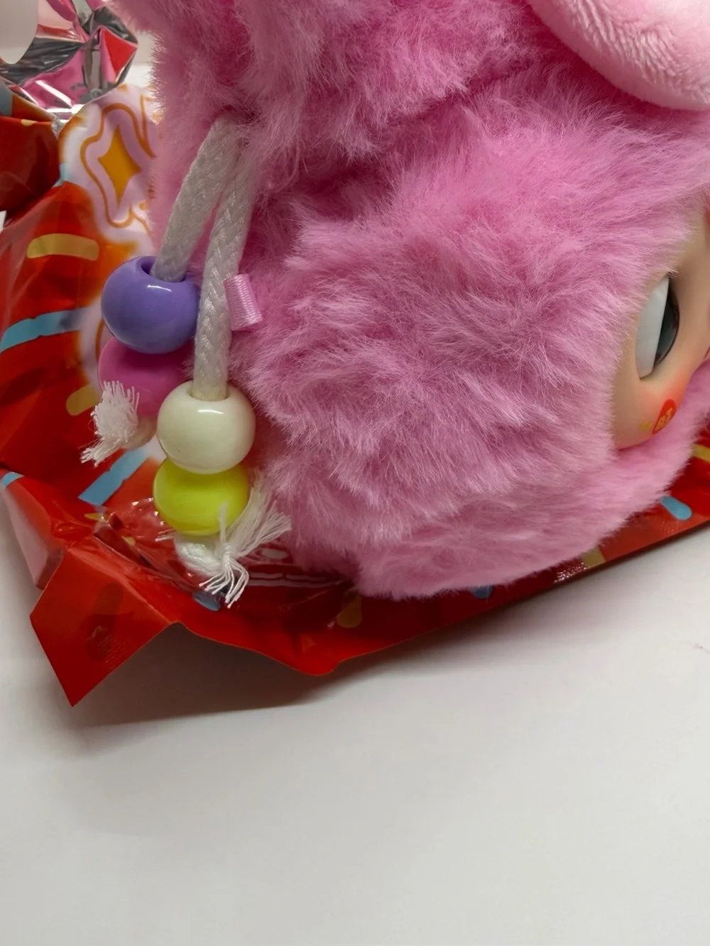 Baby Three Good Luck Bag Confirmed Pink Bow Plush Beaded String Pouch Bag